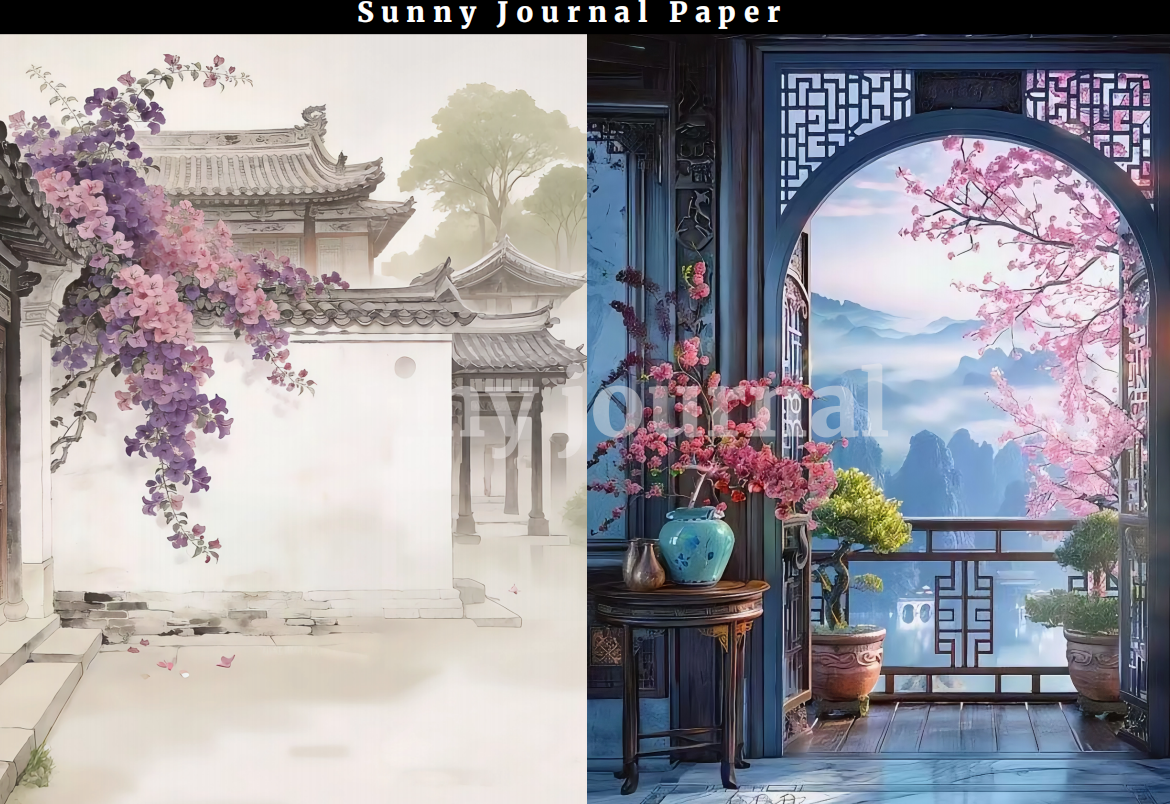 B0020-Chinese tradition style A5 Paper 10 pcs no repeat