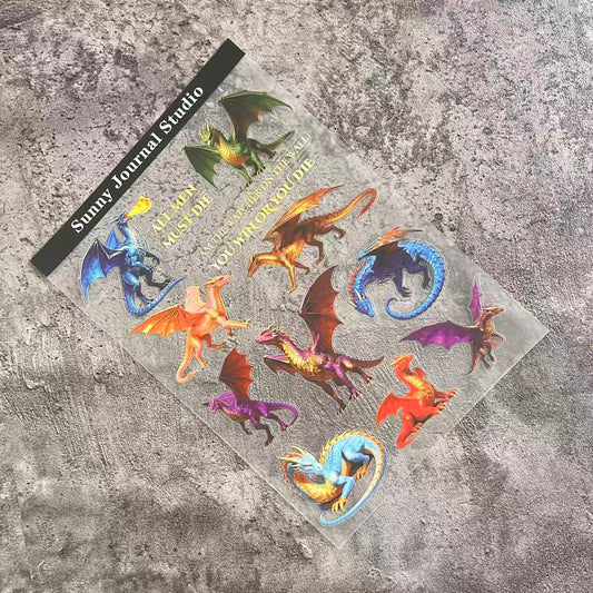 A0071--The GoT Dragon PET Sticker 1 Pcs A5 Size