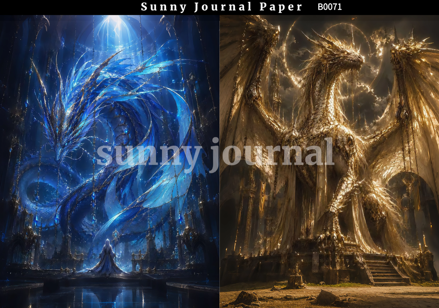 B0071-Dark Fantasies Gothic Gragon Medieval Legends Paper A5 paper 10pcs no repeat