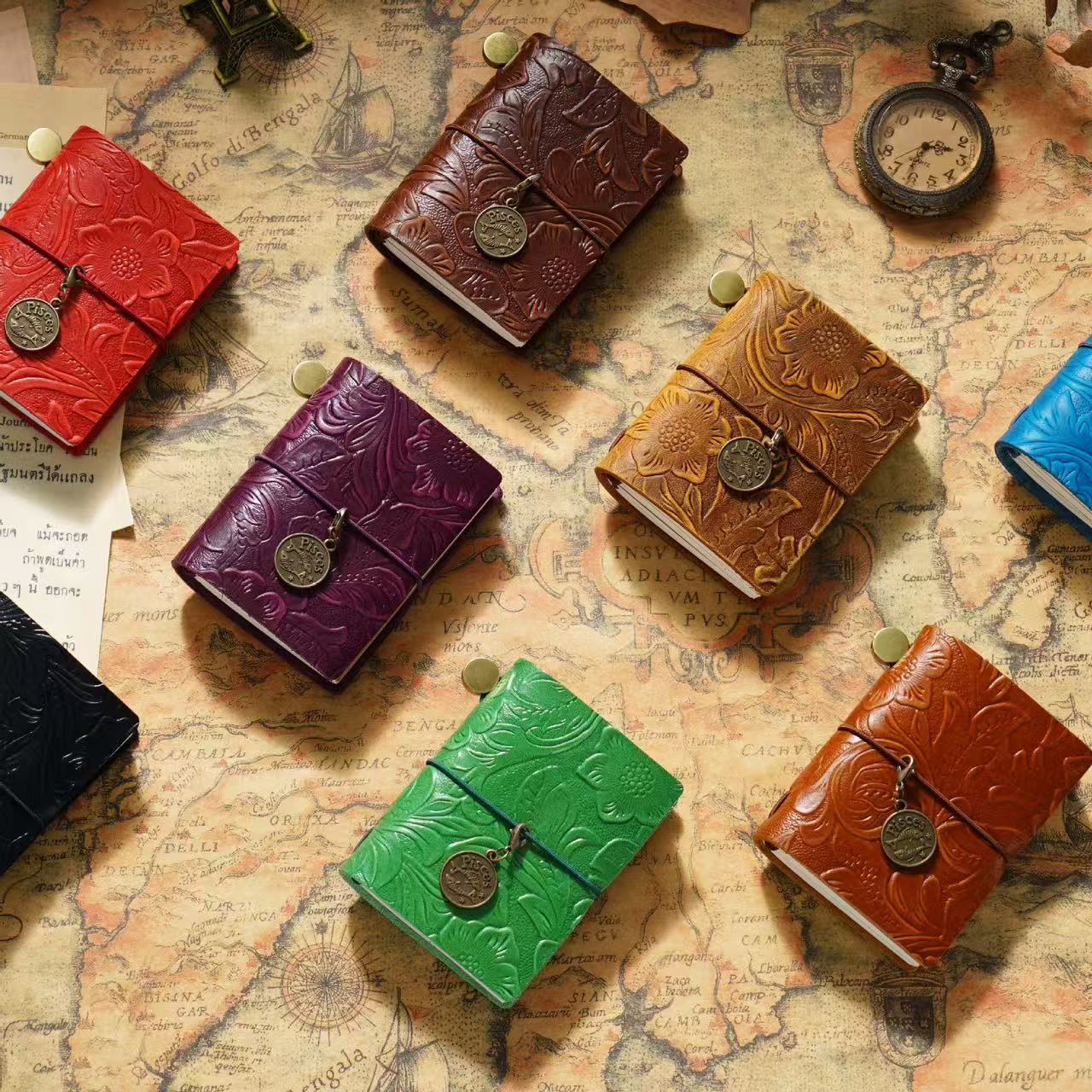 Medium Size Retro Real Leather Journal Book