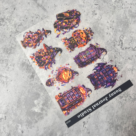 A0220--Halloween Candy&Drink Machine PET Sticker 1 Pcs A5 Size