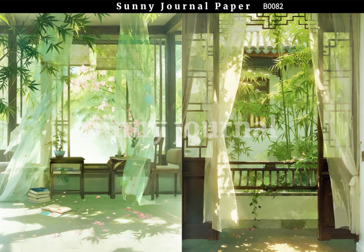 B0082-Only Green Summer Vibe Traditional A5 paper 10pcs no repeat