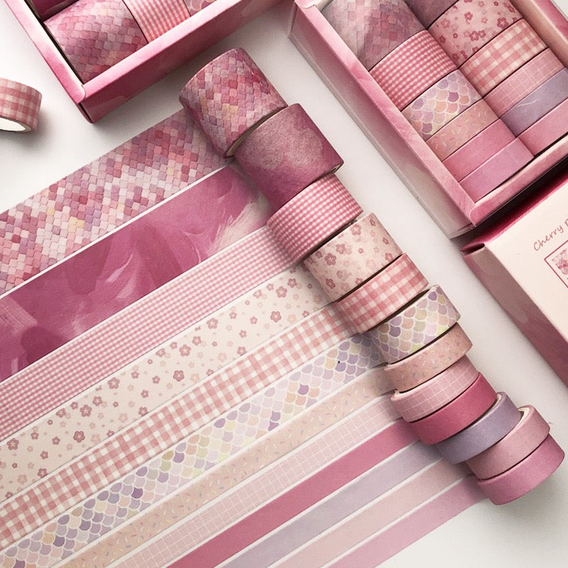 Washi Tape Set Pink Collection 12 pcs rolls