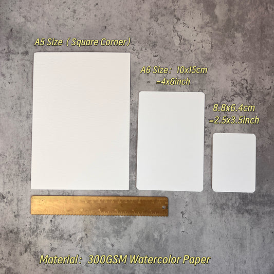 White Watercolor Paper 300GSM/ 10 Pcs 1 Bag