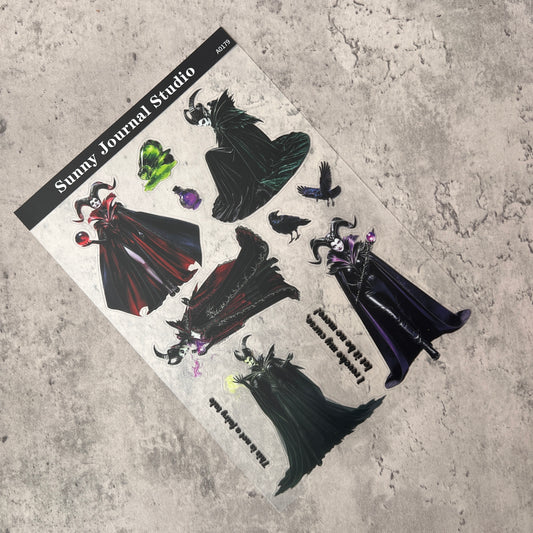A0179--Gothic Maleficent PET Sticker 1 Pcs A5 Size
