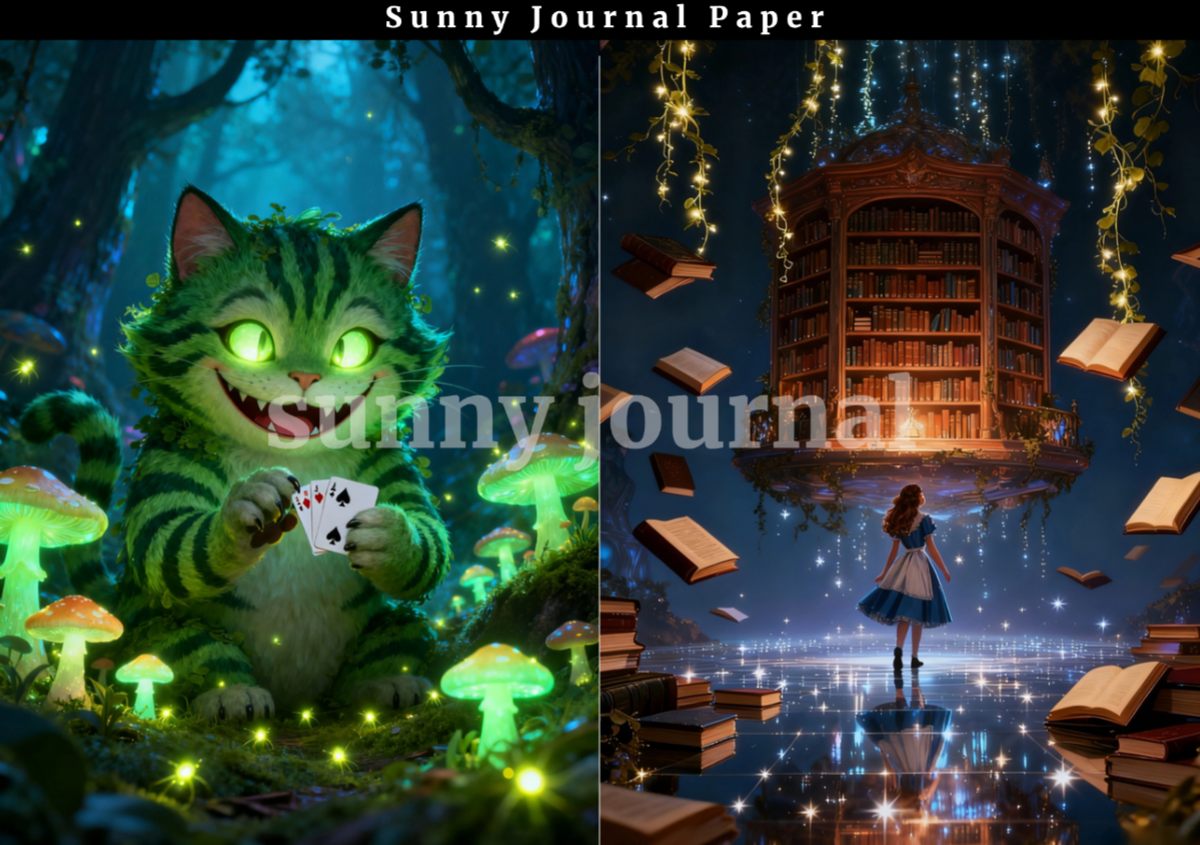 B0056- Fairy Alice in Wonderland Paper A5 paper 15pcs no repeat