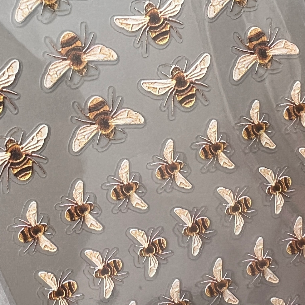 Mini Bees Embossed 3D Sticker