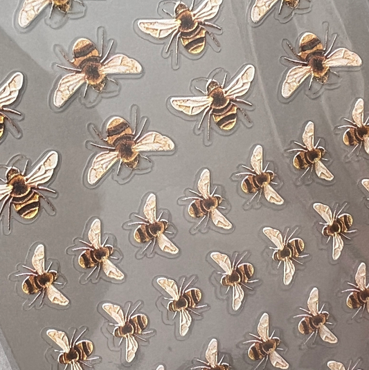 Bees Embossed 3D Sticker