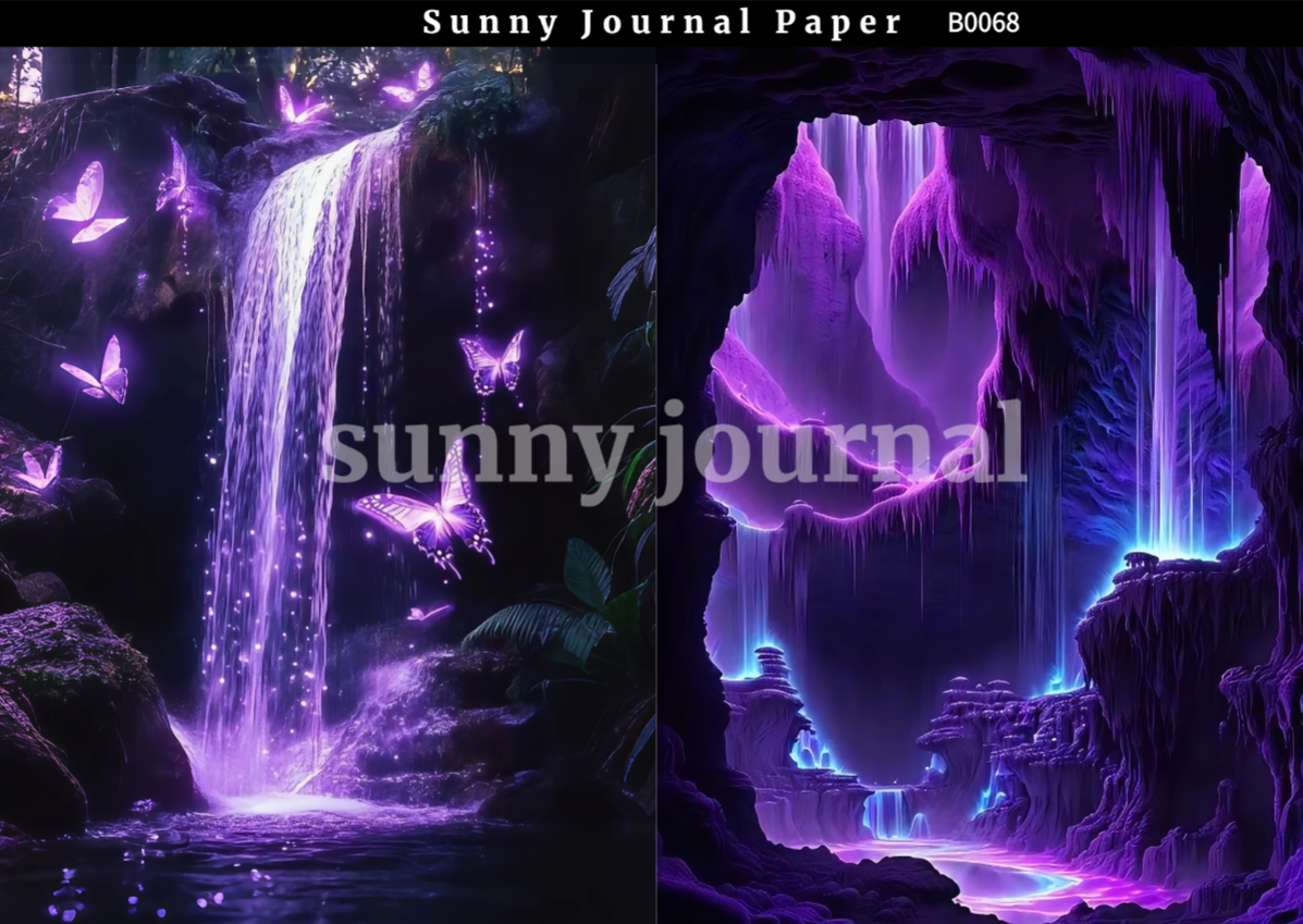 B0068-Purple Magic Style Paper A5 paper 10pcs no repeat