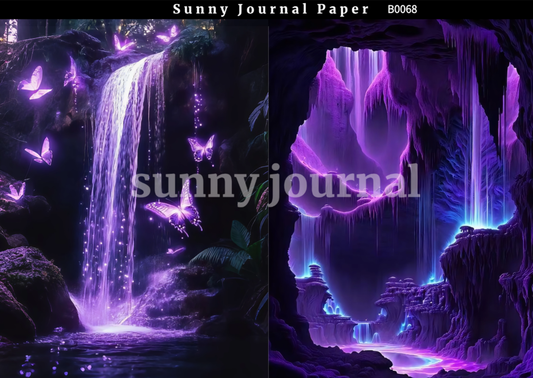 B0068-Purple Magic Style Paper A5 paper 10pcs no repeat