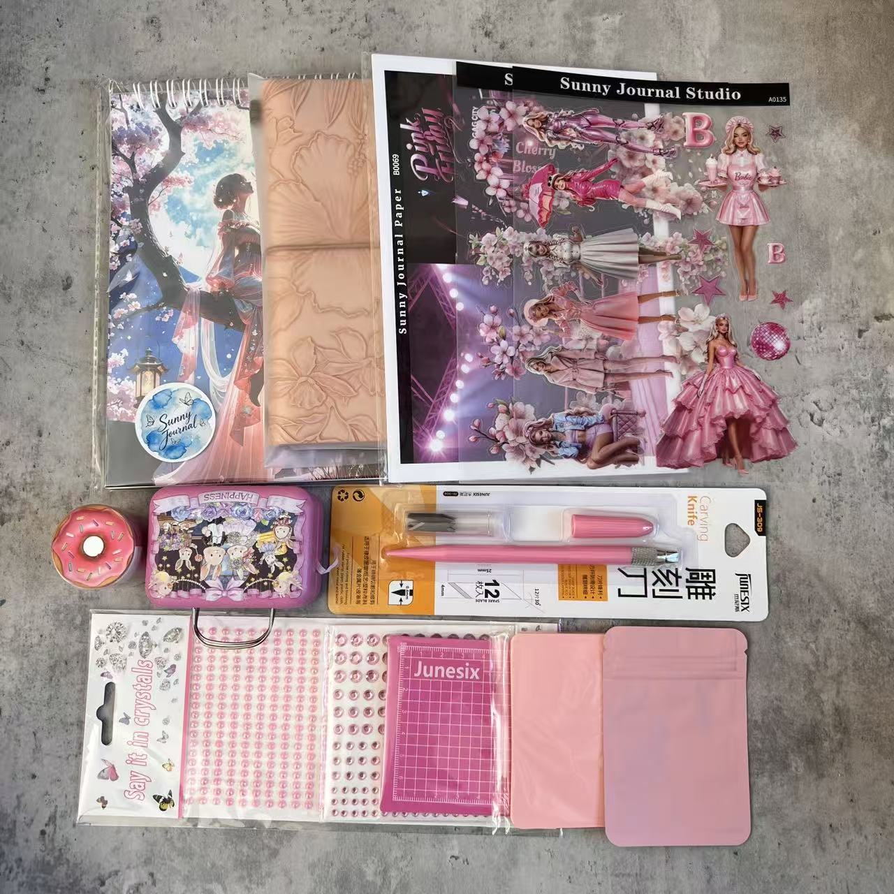 Sunny Pick-Pink Bundle（Beginner Starter Kit for Journaling）