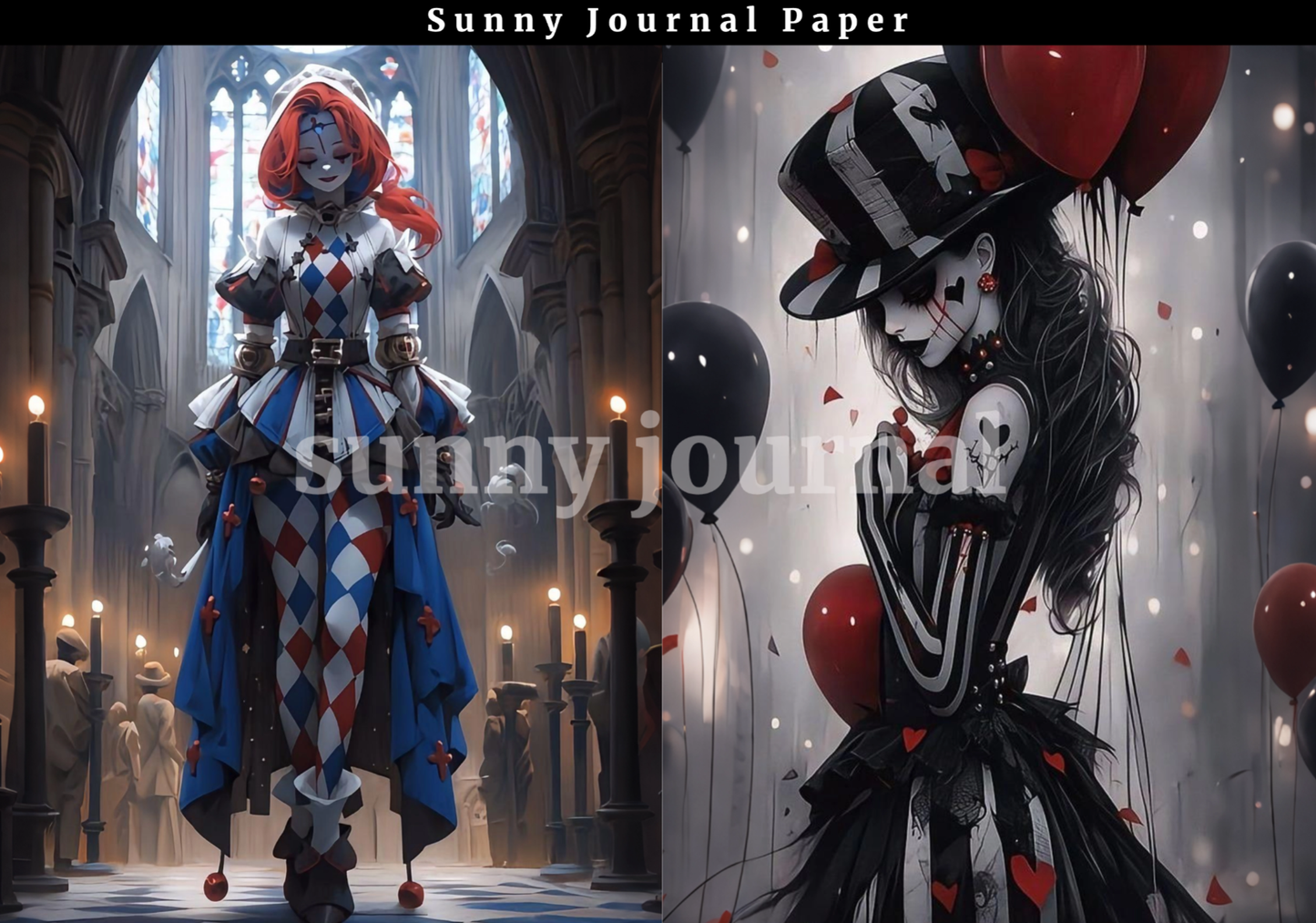 B0023-Joker the Crazy Hat in Alice A5 paper 10pcs no repeat