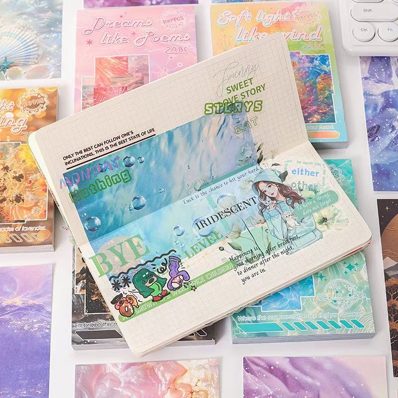 Star‑Moon Series, 100 Sheets, Large‑Capacity Tear‑Off Collage Base Paper