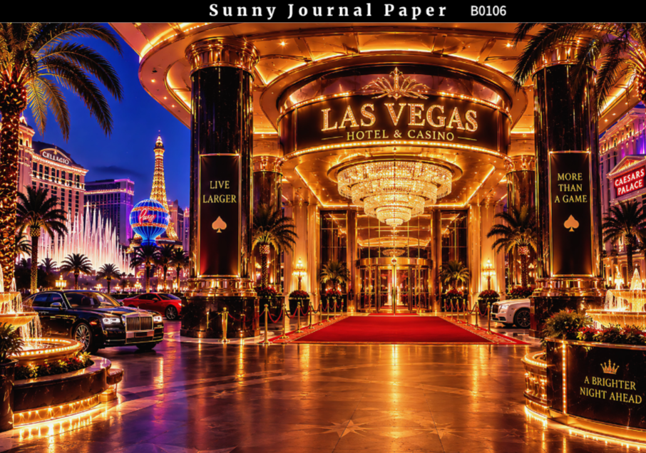 B0106-LAS VEGAS Nightscape Horizontal A5 paper 15pcs no repeat