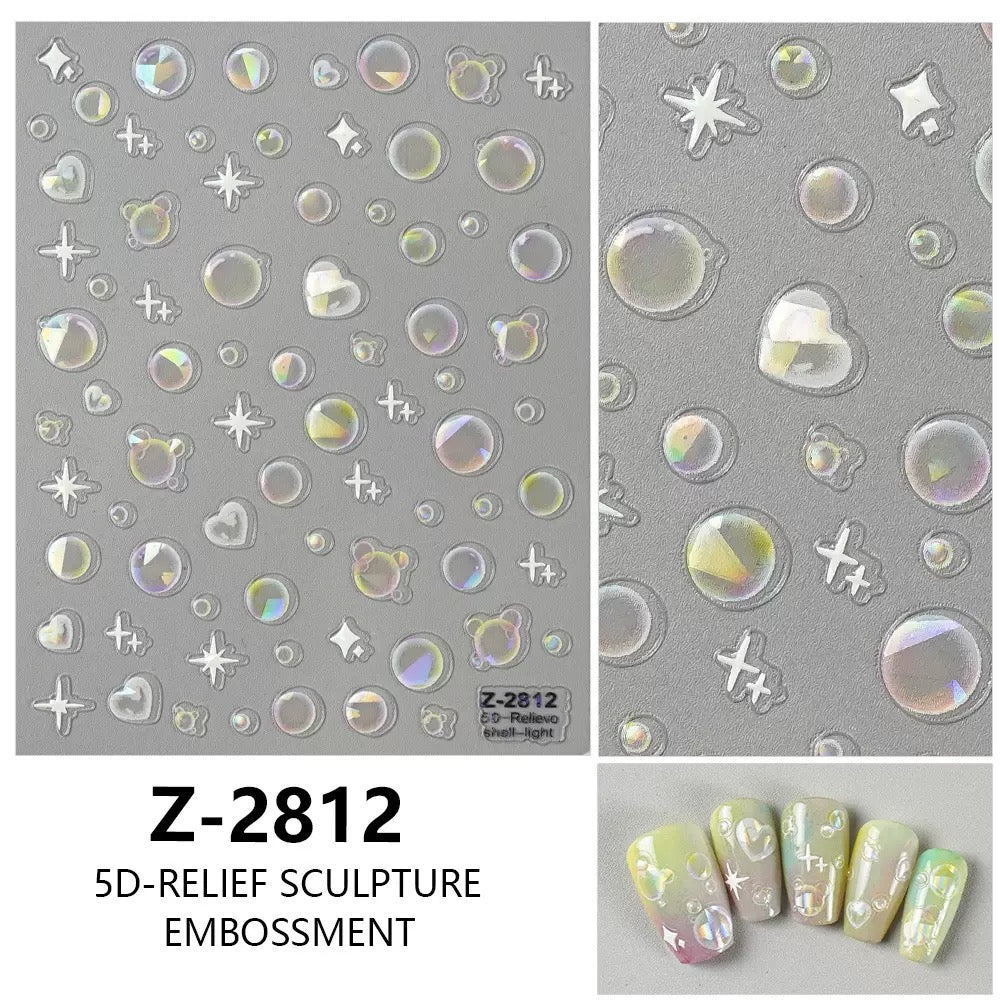 Mini Iridescent Bubble Embossed 3D Sticker