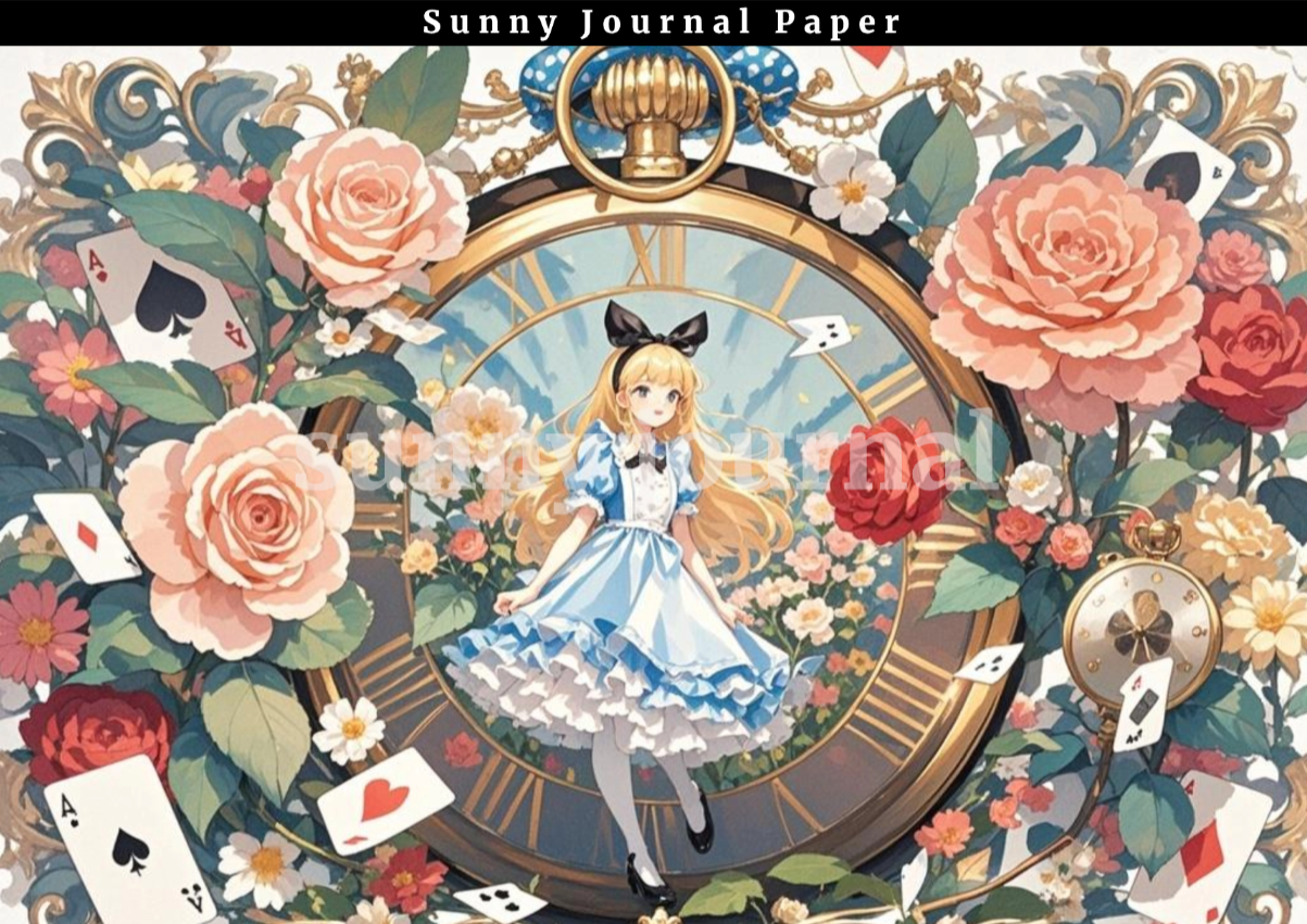 B0054-Alice of Wonderland A5 paper 15pcs no repeat
