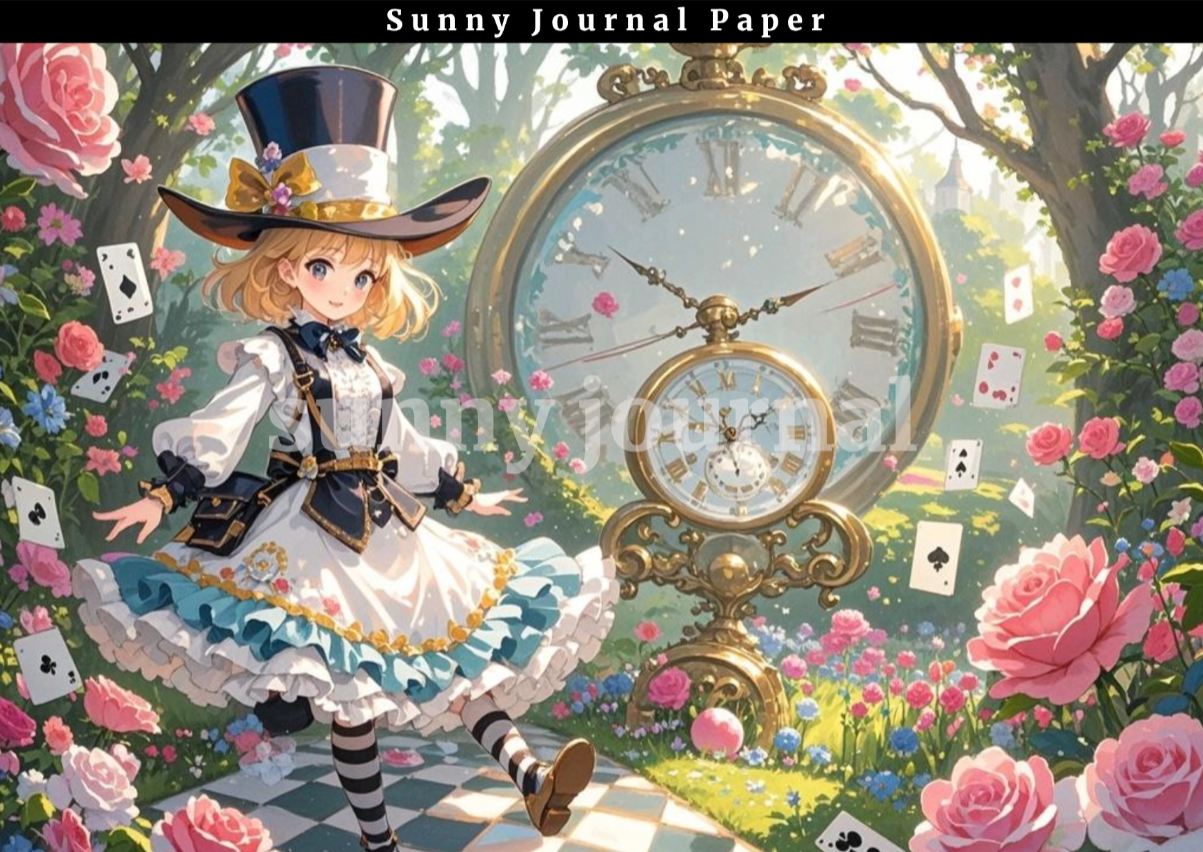 B0054-Alice of Wonderland A5 paper 15pcs no repeat