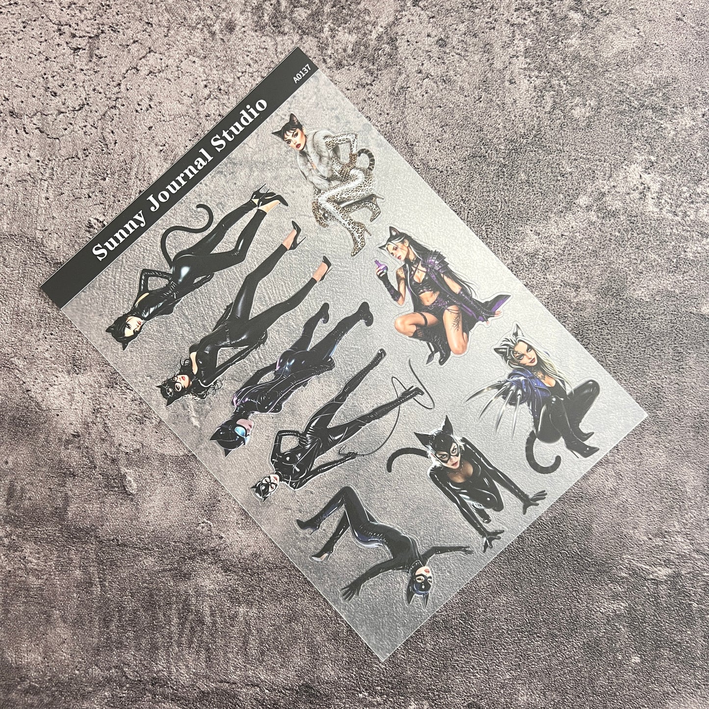 A0137--Cat Ear Girl Spy PET Sticker 1 Pcs A5 Size