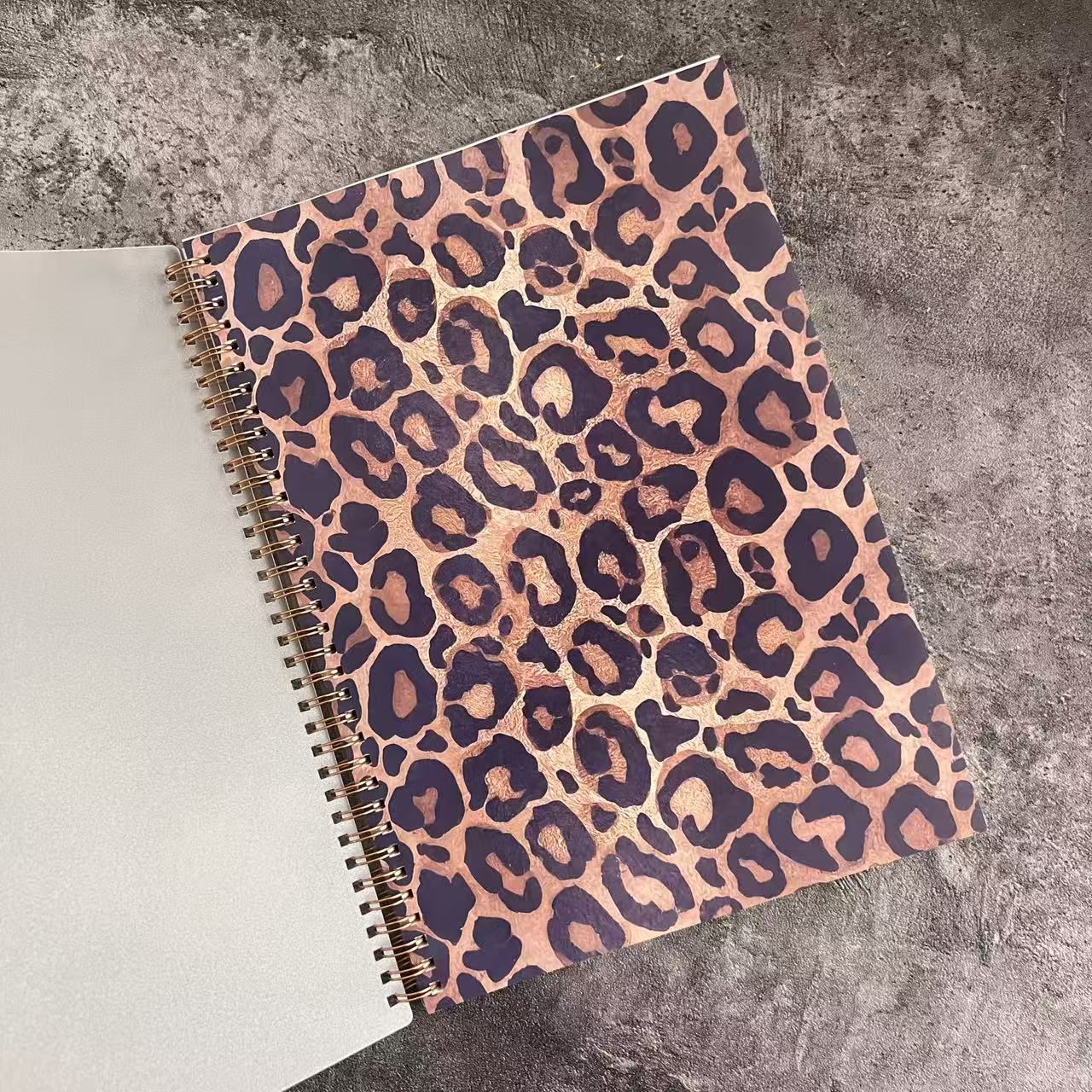 Brown Leopard A4 Release Paper Books Closed Iron Ring Binder  (50 PCS)