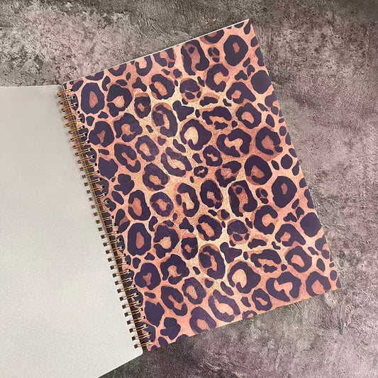 Brown Leopard A4 Release Paper Books Closed Iron Ring Binder  (50 PCS)