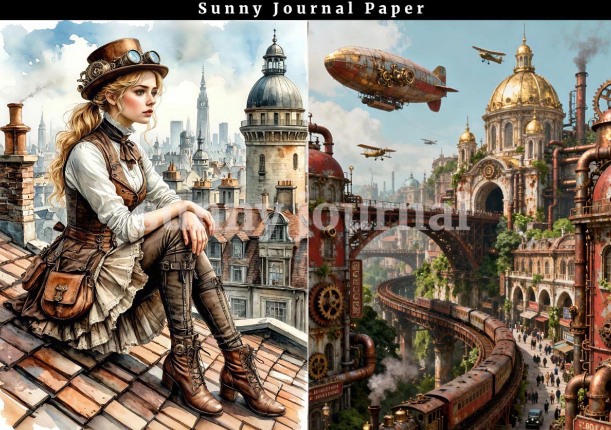B0036-Steampunk Series 10 images A5 paper no repeat