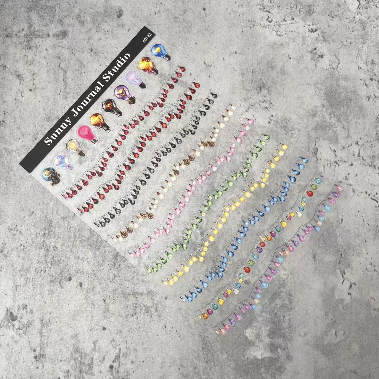 A0142--Colorful String Lights PET Sticker 1 Pcs A5 Size