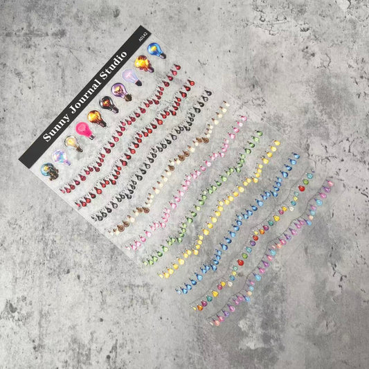 A0142--Colorful String Lights PET Sticker 1 Pcs A5 Size