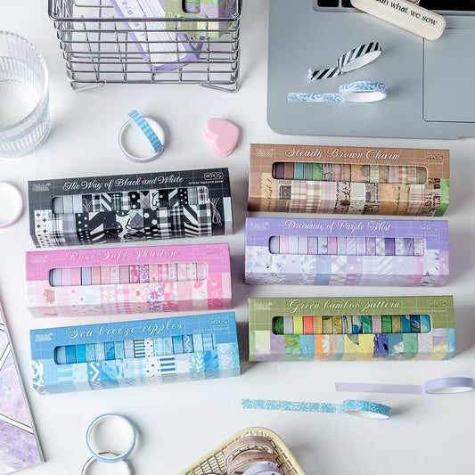 Washi Tape Set Light & Shadow Border Striped 20 rolls