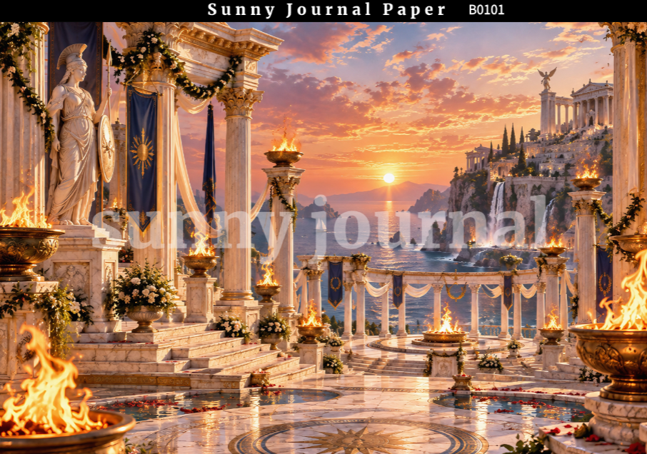 B0101--Ancient  Roman Horizontal A5 paper 15pcs no repeat