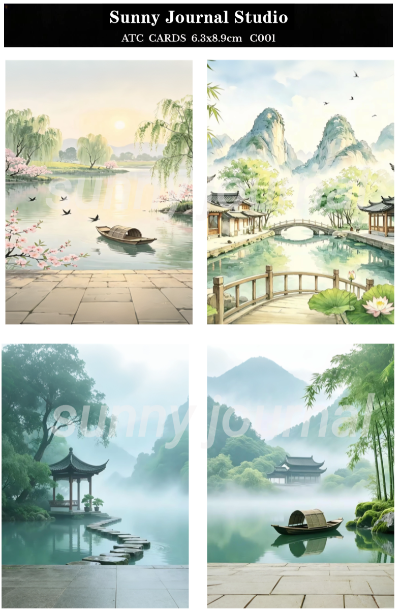 C001-Traditonal ATC Card 20 iamges/5pcs 300GSM Paper Card / Self-cut Required