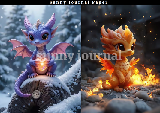 B0012-Dragon baby A5 Paper 10 pcs no repeat