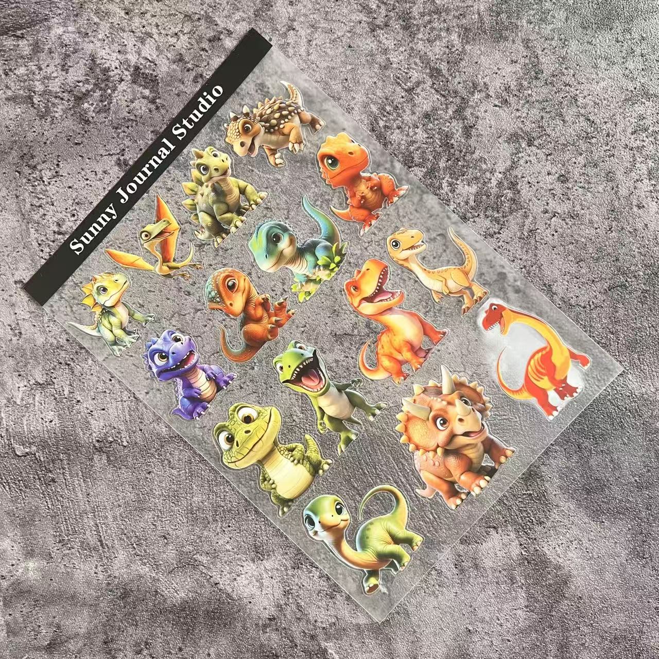 A0072--Cute Dinosaurs PET Sticker 1 Pcs A5 Size