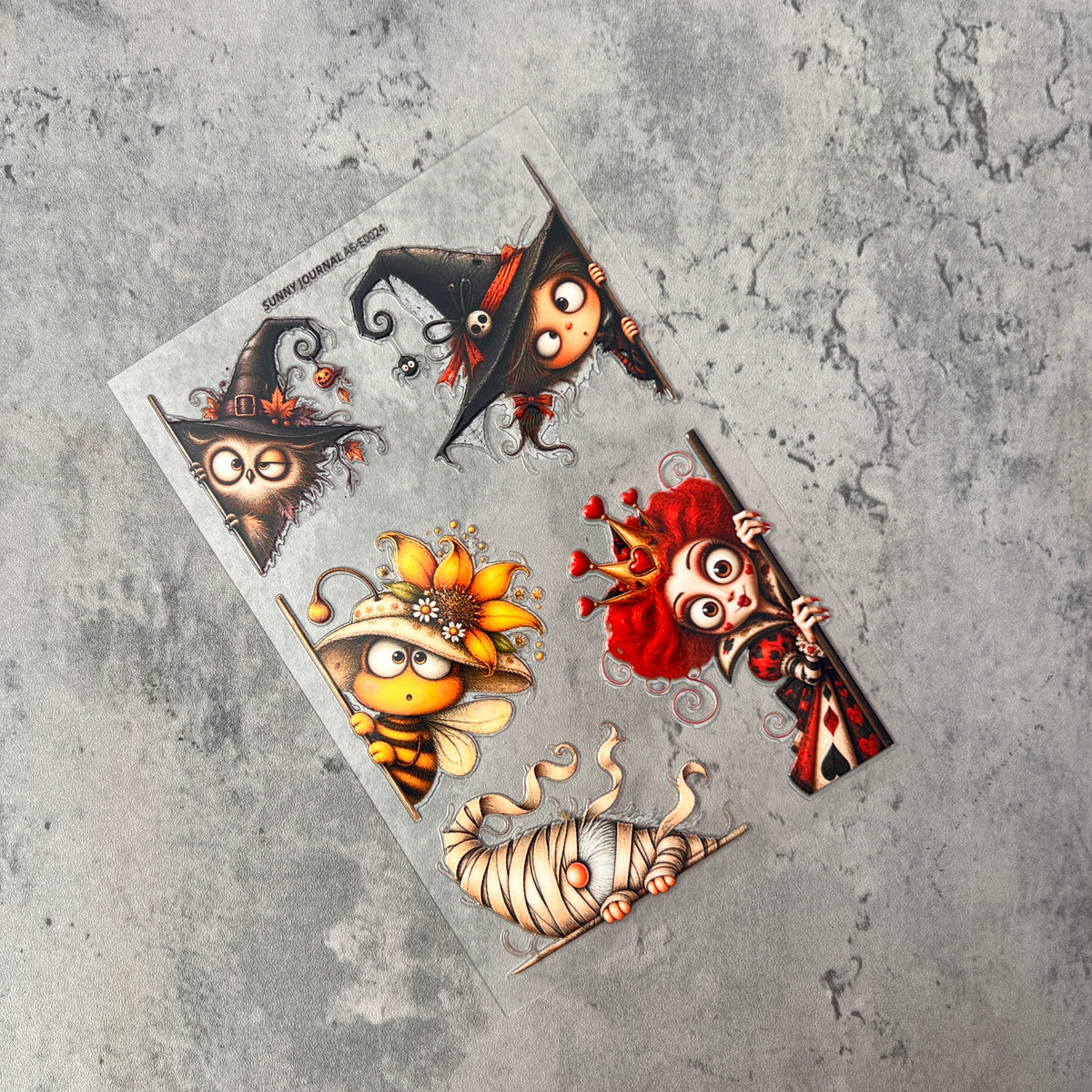 E0024--Creepy Cute Halloween Peekers 3D Embossed Sticker 1 Pcs A6 Size 10X15cm=4x6inch