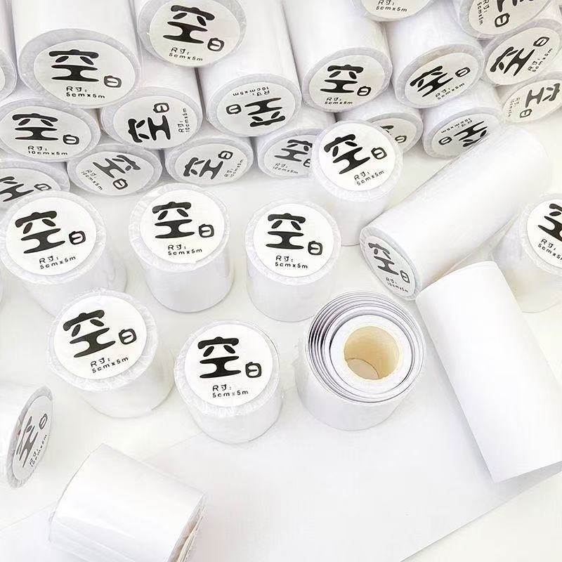Extra Wide Plain White Background Sticker Tape Self-Adhesive with Release Paper