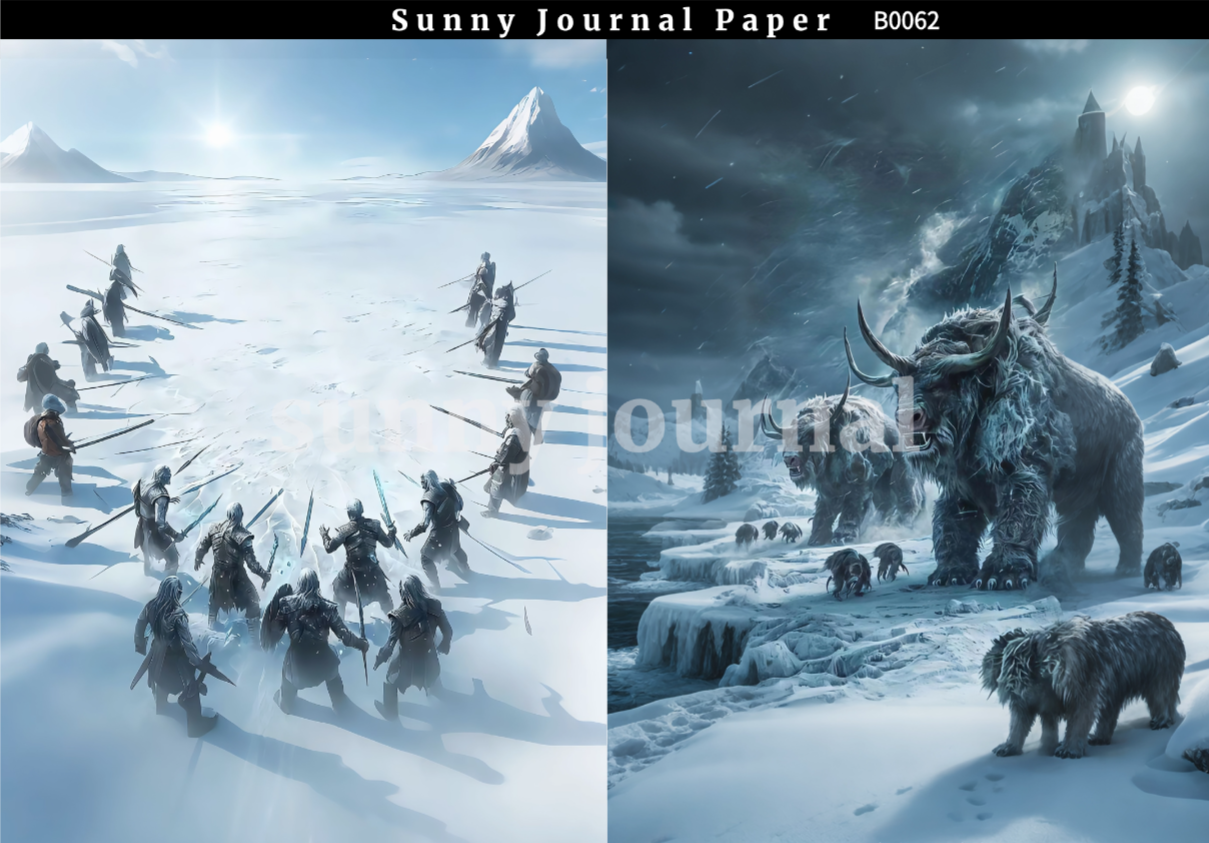 B0062-Medieval fantasy warfare Paper A5 paper 10pcs no repeat