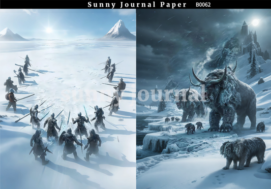 B0062-Medieval fantasy warfare Paper A5 paper 10pcs no repeat