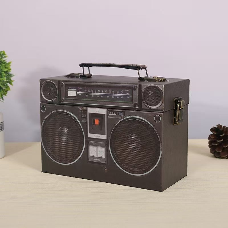D0023 TV Radio Wooden Tape Boom Box