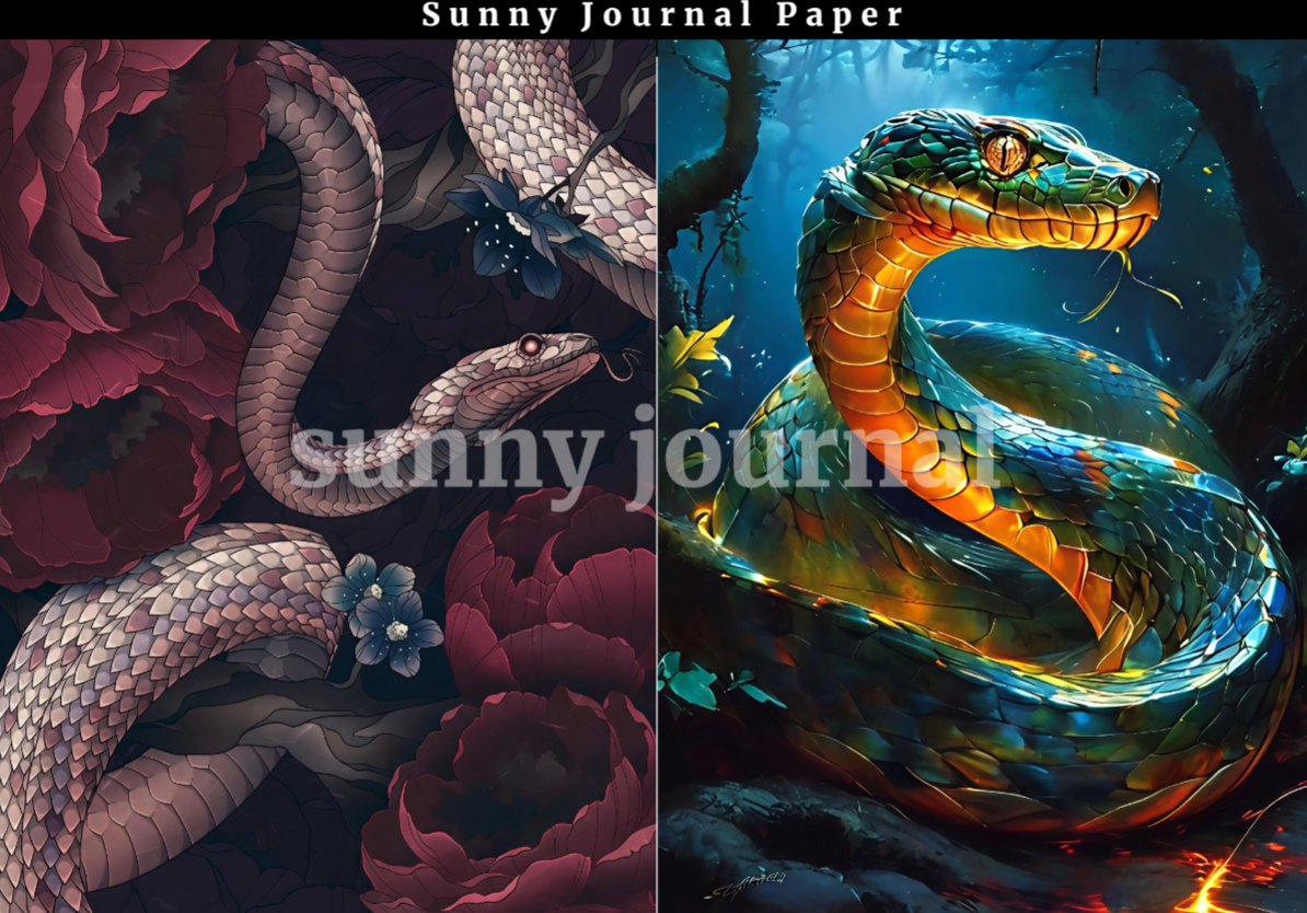 B0026- Colorful Snake A5 paper 10PCS no repeat