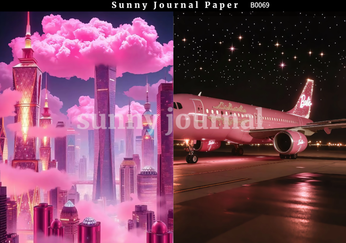 B0069-Barbie's Pink World Paper A5 paper 10pcs no repeat