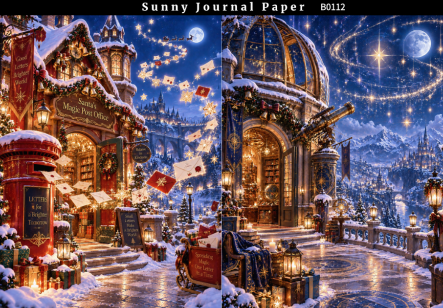B0112-Enchanted Fantasy Chirstmas A5 paper 10pcs no repeat