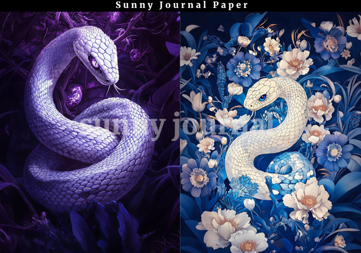 B0026- Colorful Snake A5 paper 10PCS no repeat