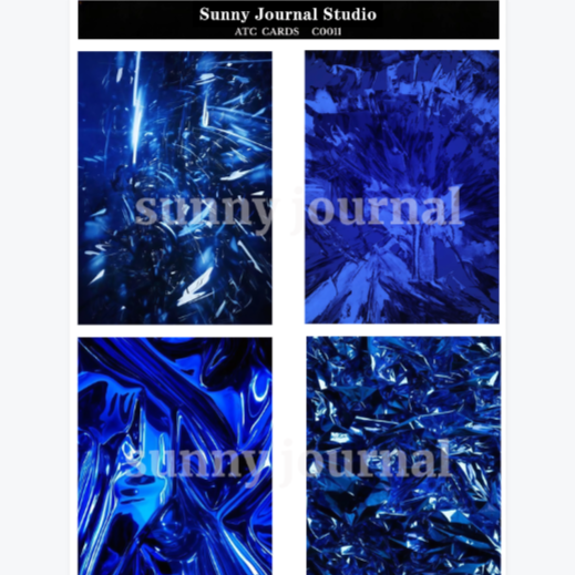 C0011-Klain Blue ATC Cards 20 iamges 300GSM Paper Card / Self-cut Required