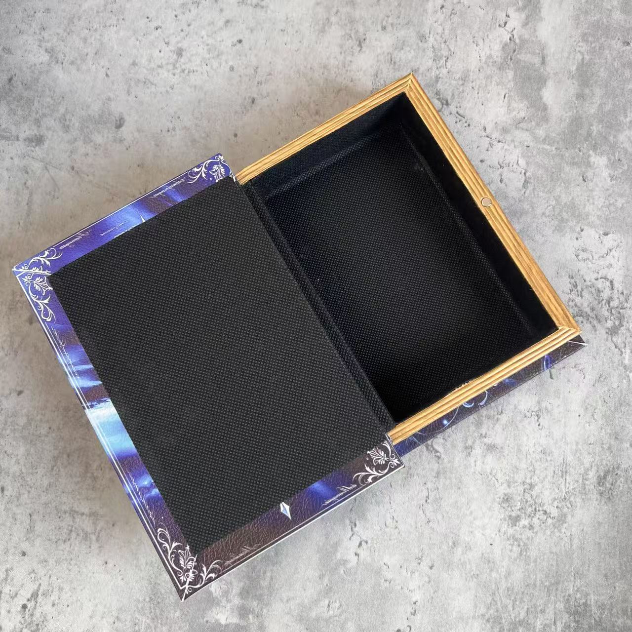 D0028 Blue Gothic Wooden Book Box