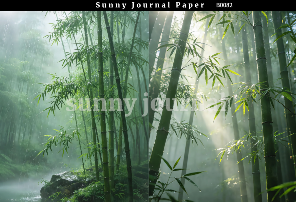 B0082-Only Green Summer Vibe Traditional A5 paper 10pcs no repeat