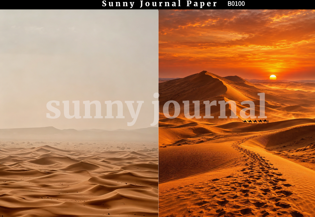 B0100--Desert Landscape  A5 paper 15pcs no repeat