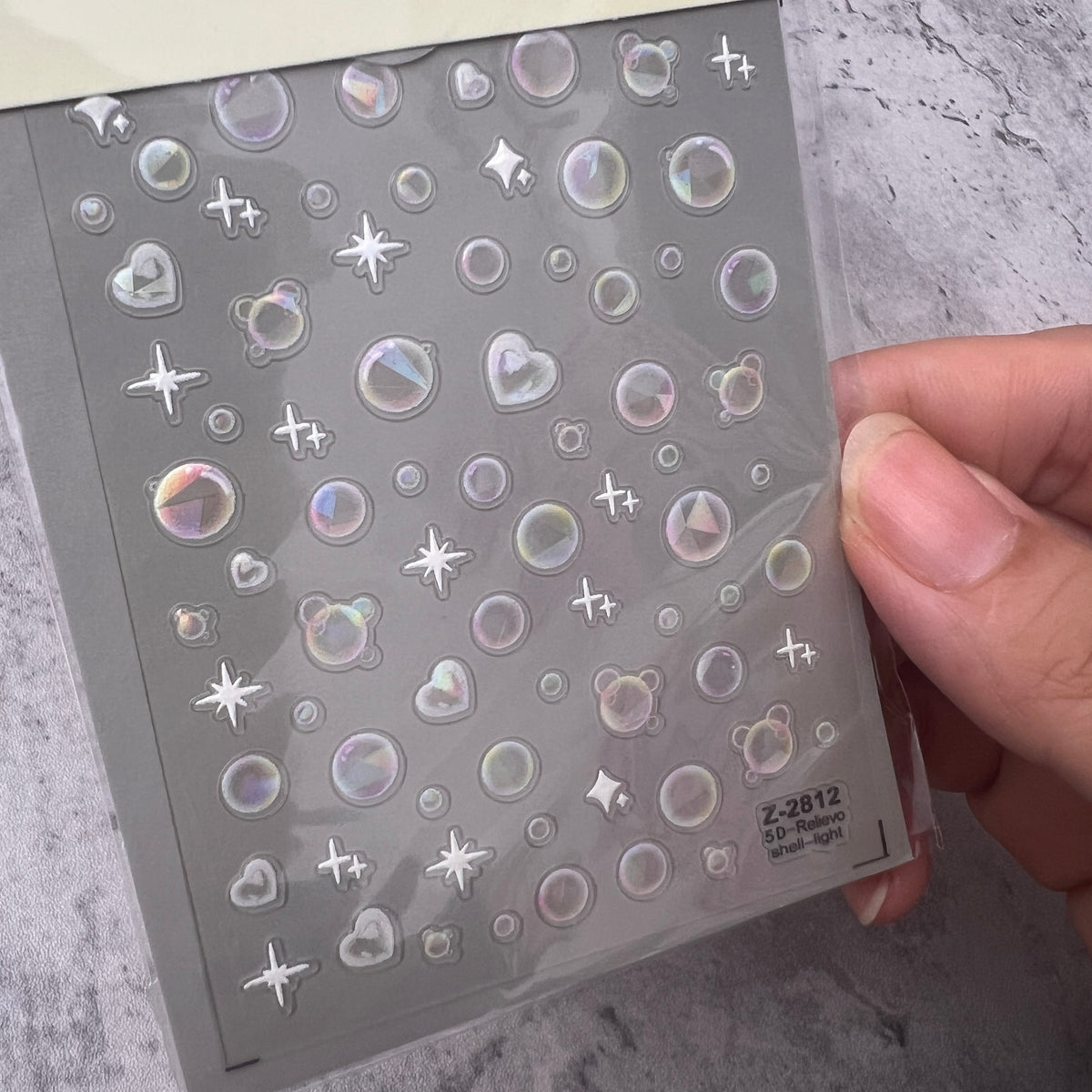 Mini Iridescent Bubble Embossed 3D Sticker