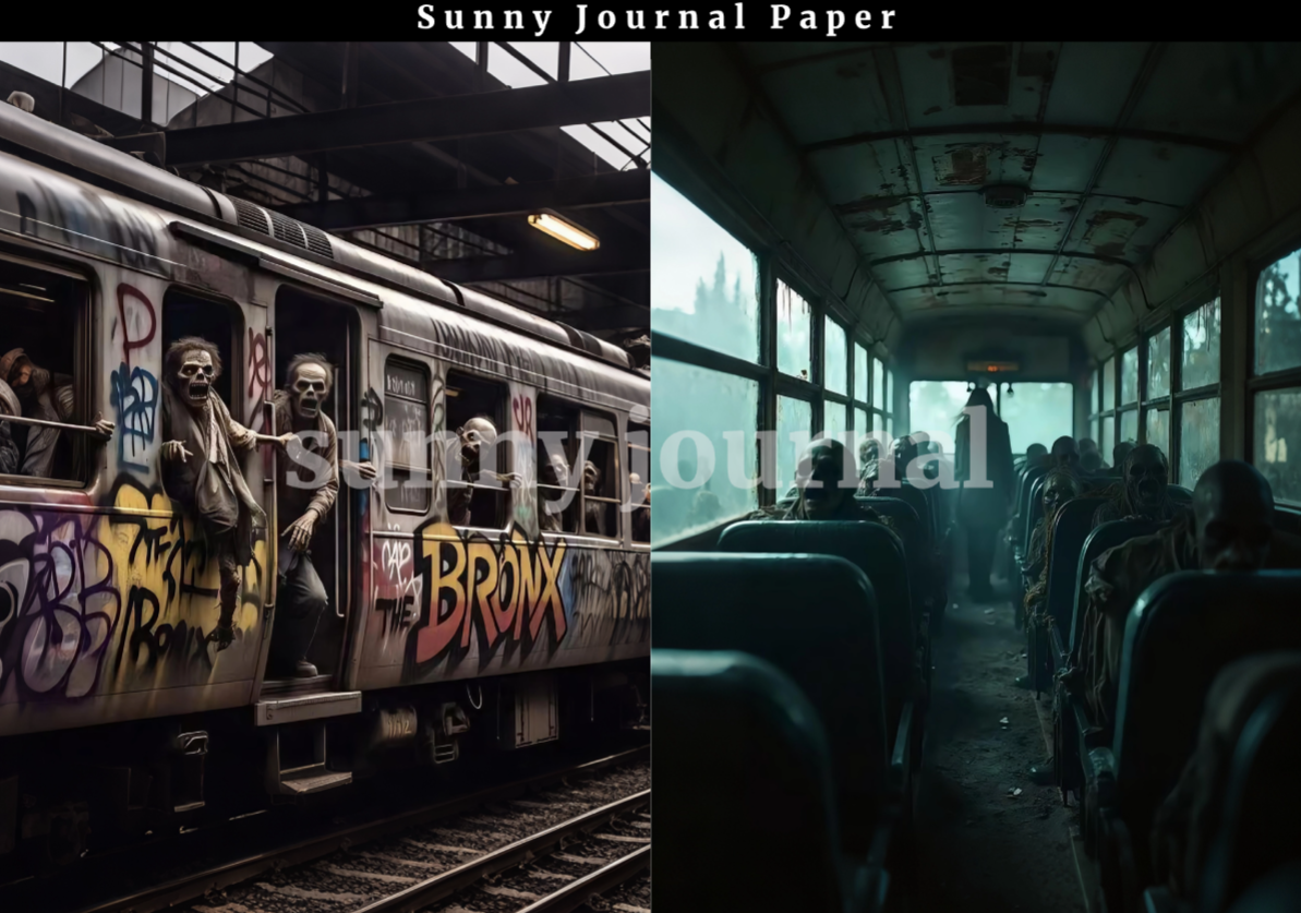 B0052-Horror Terror Theme Zombie Train A5 paper 10pcs no repeat
