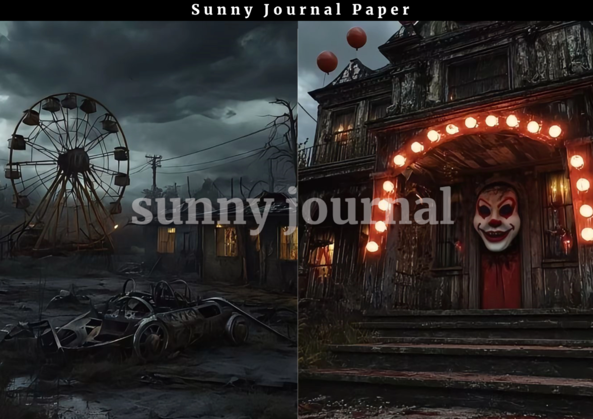 B0028- Horror Amusement Park A5 paper 10 pcs no repeat