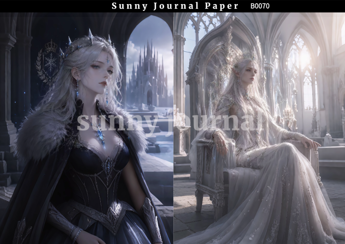 B0070-Dark Fantasies Gothic Royalty Paper A5 paper 10pcs no repeat
