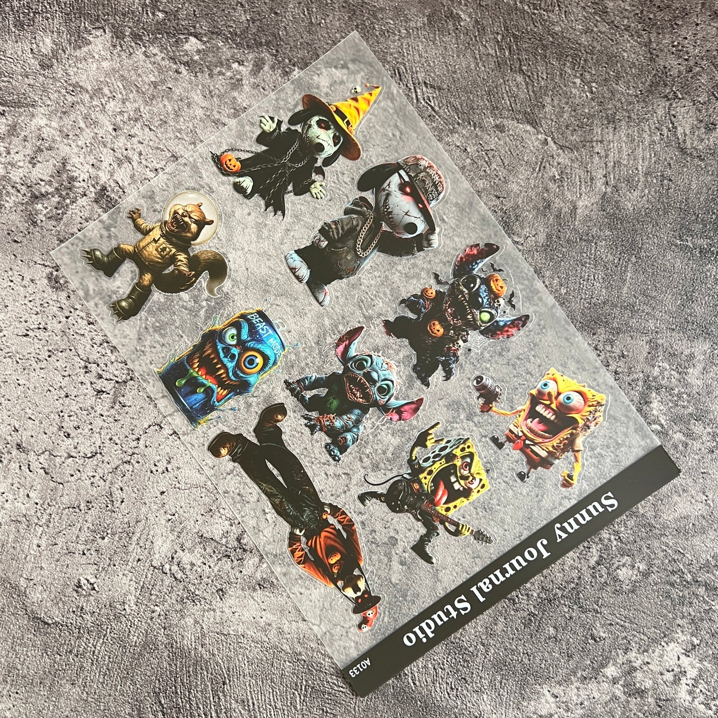 A0133--Creep Animals PET Sticker 1 Pcs A5 Size